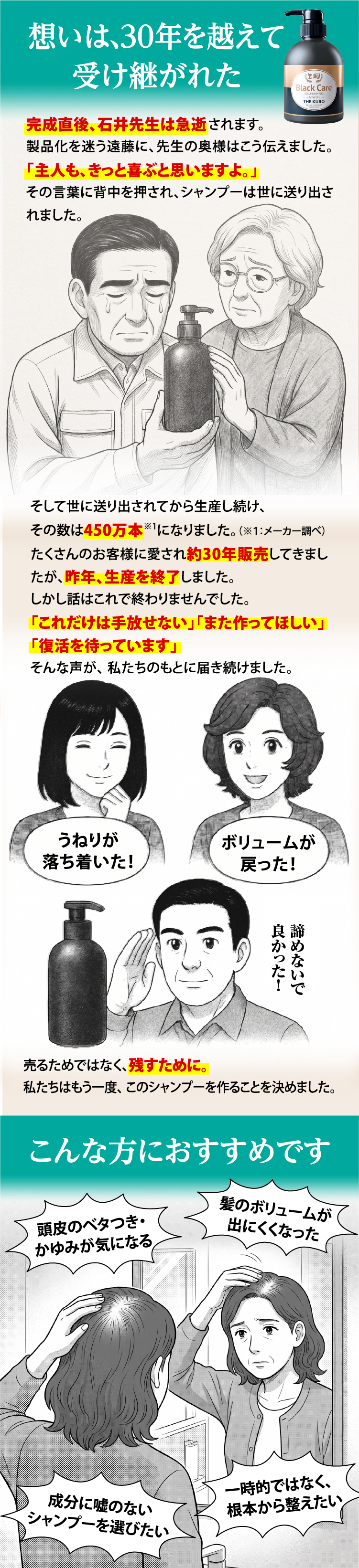 売るためではなく、残すために、私たちはもう一度このシャンプーを作ることを決めました