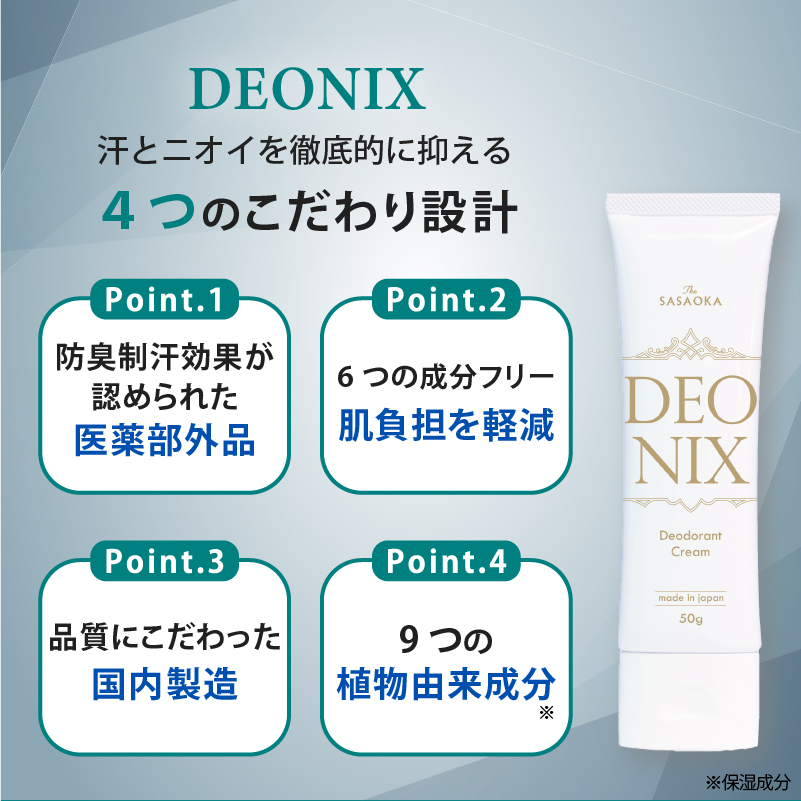 汗とニオイを徹底的に抑える4つのこだわり設計